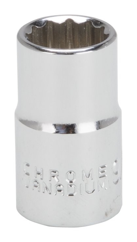 MT6515738 Drive Socket, 9/16 in Socket, 1/2 in Drive, 12-Point, Chrome Vanadium Steel, Chrome